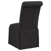 Shawna Upholstered Skirted Side Chair Black (Set of 2)