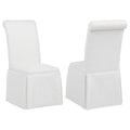 Home & Sleep Outlet - Shawna Upholstered Skirted Side Chair White (Set of 2)