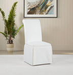 Home & Sleep Outlet - Shawna Upholstered Skirted Side Chair White (Set of 2)