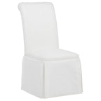 Home & Sleep Outlet - Shawna Upholstered Skirted Side Chair White (Set of 2)