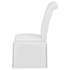 Home & Sleep Outlet - Shawna Upholstered Skirted Side Chair White (Set of 2)