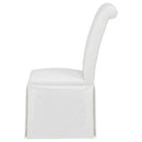 Shawna Upholstered Skirted Side Chair White (Set of 2)