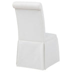Home & Sleep Outlet - Shawna Upholstered Skirted Side Chair White (Set of 2)