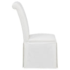 Home & Sleep Outlet - Shawna Upholstered Skirted Side Chair White (Set of 2)
