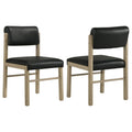 Home & Sleep Outlet - Kehoe Upholstered Dining Side Chair Black and Natural Oak (Set of 2)
