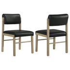 Home & Sleep Outlet - Kehoe Upholstered Dining Side Chair Black and Natural Oak (Set of 2)
