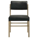 Kehoe Upholstered Dining Side Chair Black and Natural Oak (Set of 2)