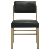 Kehoe Upholstered Dining Side Chair Black and Natural Oak (Set of 2)