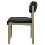 Home & Sleep Outlet - Kehoe Upholstered Dining Side Chair Black and Natural Oak (Set of 2)