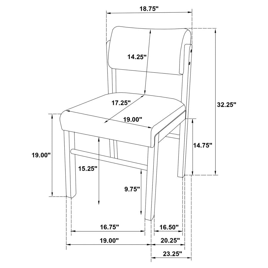 Home & Sleep Outlet - Kehoe Upholstered Dining Side Chair Black and Natural Oak (Set of 2)