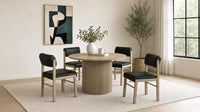 Kehoe Upholstered Dining Side Chair Black and Natural Oak (Set of 2)