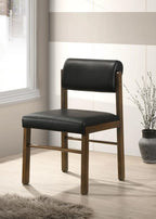 Home & Sleep Outlet - Kehoe Upholstered Dining Side Chair Black and Walnut (Set of 2)