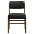 Kehoe Upholstered Dining Side Chair Black and Walnut (Set of 2)