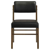 Kehoe Upholstered Dining Side Chair Black and Walnut (Set of 2)