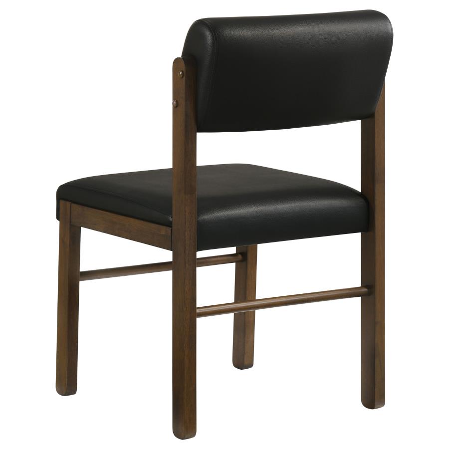 Home & Sleep Outlet - Kehoe Upholstered Dining Side Chair Black and Walnut (Set of 2)
