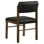 Home & Sleep Outlet - Kehoe Upholstered Dining Side Chair Black and Walnut (Set of 2)