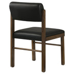 Home & Sleep Outlet - Kehoe Upholstered Dining Side Chair Black and Walnut (Set of 2)