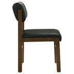 Home & Sleep Outlet - Kehoe Upholstered Dining Side Chair Black and Walnut (Set of 2)