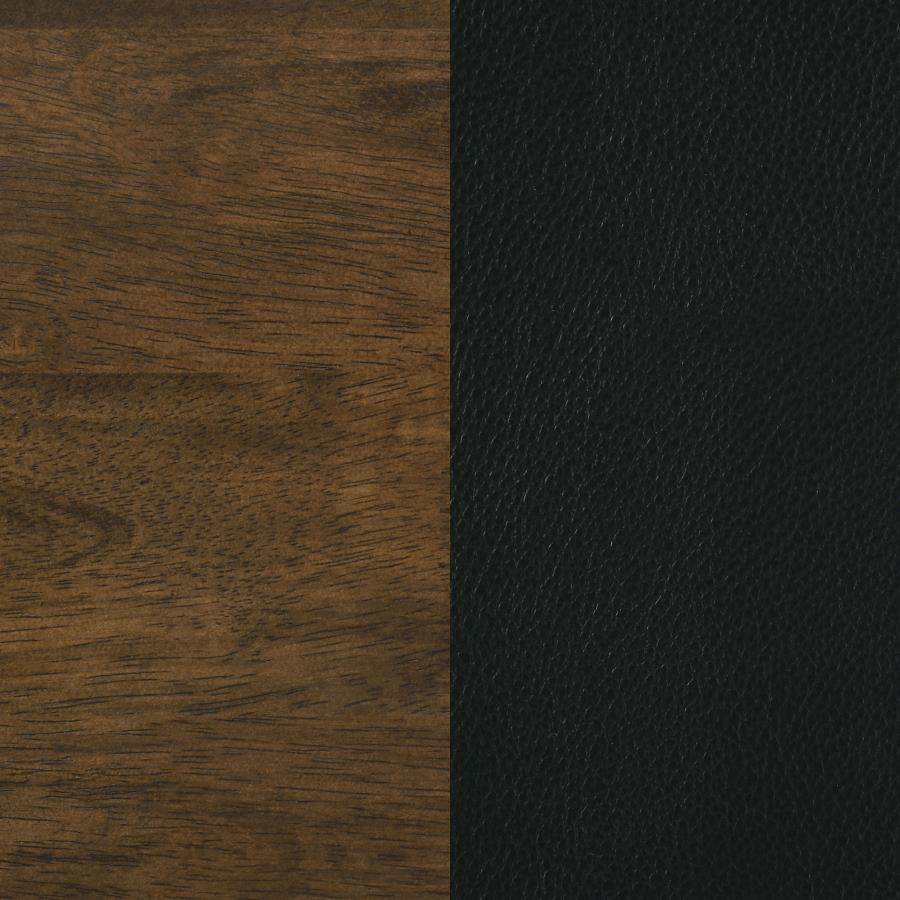 Home & Sleep Outlet - Kehoe Upholstered Dining Side Chair Black and Walnut (Set of 2)