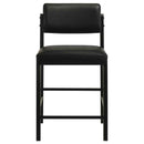 Kehoe Upholstered Counter Height Chair Black (Set of 2)