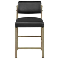 Kehoe Upholstered Counter Height Chair Black and Natural Oak (Set of 2)