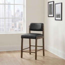 Kehoe Upholstered Counter Height Chair Black and Walnut (Set of 2)