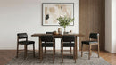 Kehoe Upholstered Counter Height Chair Black and Walnut (Set of 2)