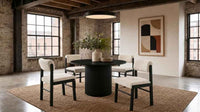 Hamlyn 5-piece Round Wood Dining Set Cream and Black