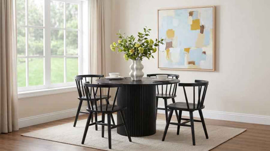 Hamlyn 5-piece Round Wood Dining Set Black