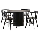 Hamlyn 5-piece Round Wood Dining Set Black