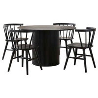 Hamlyn 5-piece Round Wood Dining Set Black