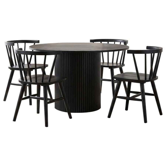 Hamlyn 5-piece Round Wood Dining Set Black