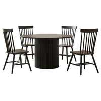 Hamlyn 5-piece Round Wood Dining Set Black