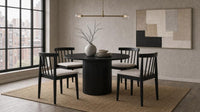Hamlyn 47-inch Round Wood Dining Room Table Black