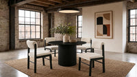 Hamlyn 47-inch Round Wood Dining Room Table Black