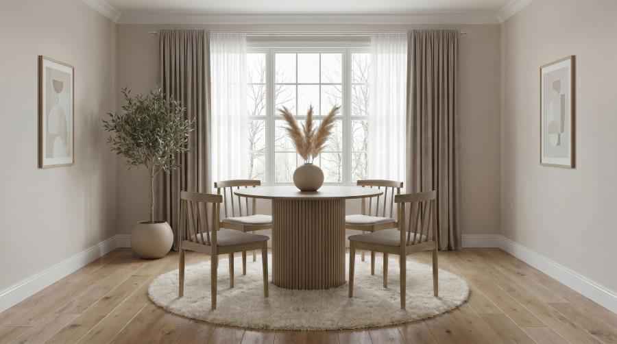 Hamlyn 5-piece Round Wood Dining Set Wheat and Natural Oak
