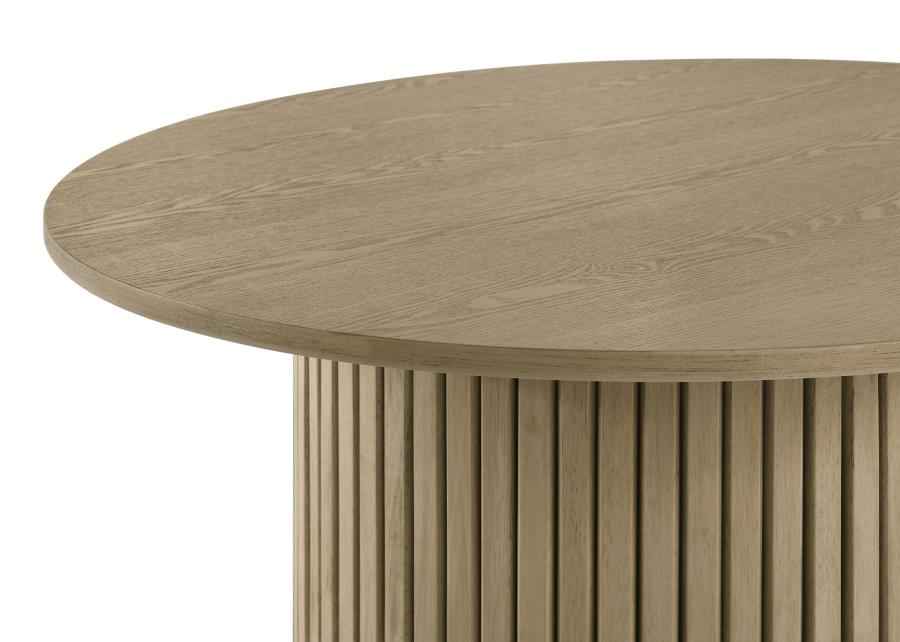 Hamlyn 5-piece Round Wood Dining Set Black and Natural Oak