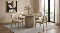 Hamlyn 5-piece Round Wood Dining Set Cream and Natural Oak