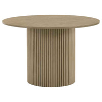 Hamlyn 5-piece Round Wood Dining Set Cream and Natural Oak