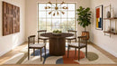 Hamlyn 5-piece Round Wood Dining Set Wheat and Walnut