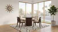 Hamlyn 5-piece Round Wood Dining Set Cream and Walnut