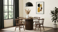 Hamlyn 5-piece Round Wood Dining Set Walnut