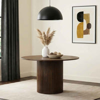 Hamlyn 47-inch Round Wood Dining Room Table Walnut
