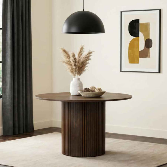 Hamlyn 47-inch Round Wood Dining Room Table Walnut
