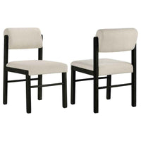 Kehoe Upholstered Dining Side Chair Cream and Black (Set of 2)