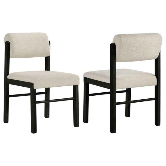 Kehoe Upholstered Dining Side Chair Cream and Black (Set of 2)