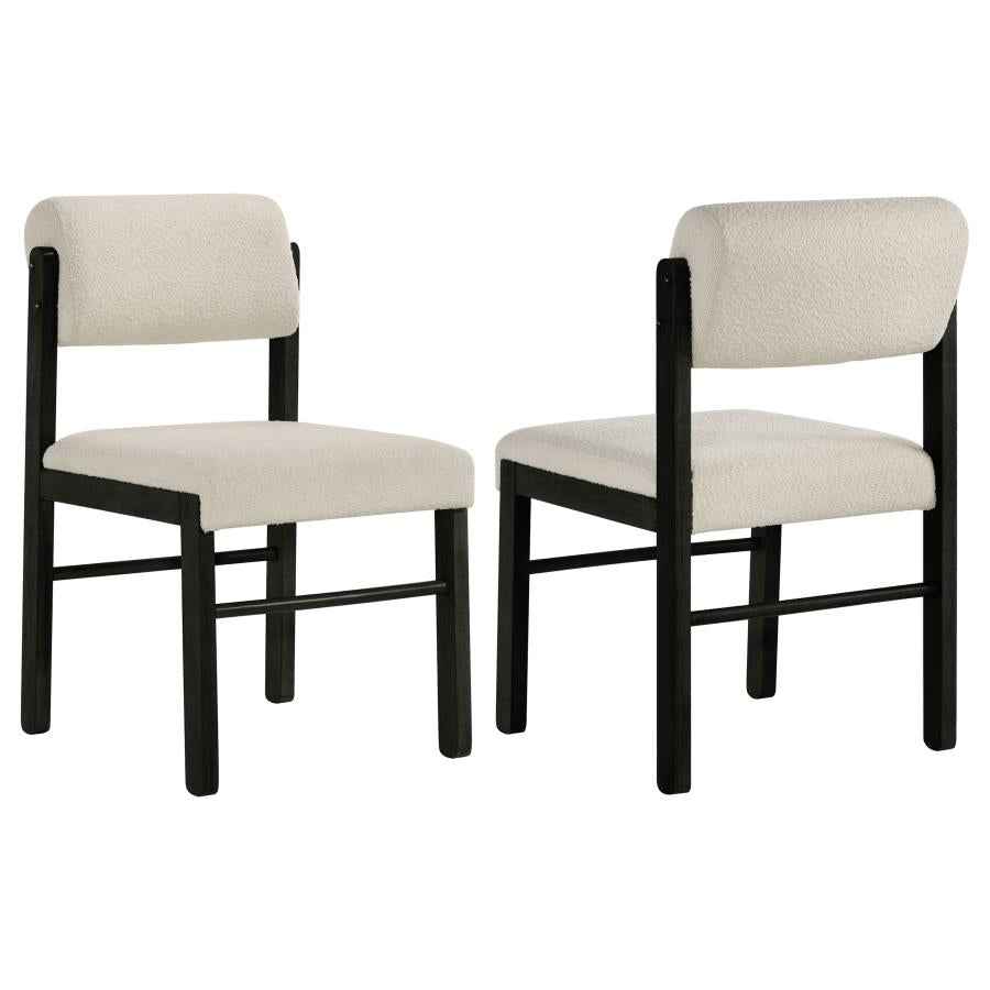 Kehoe Upholstered Dining Side Chair Cream and Black (Set of 2)