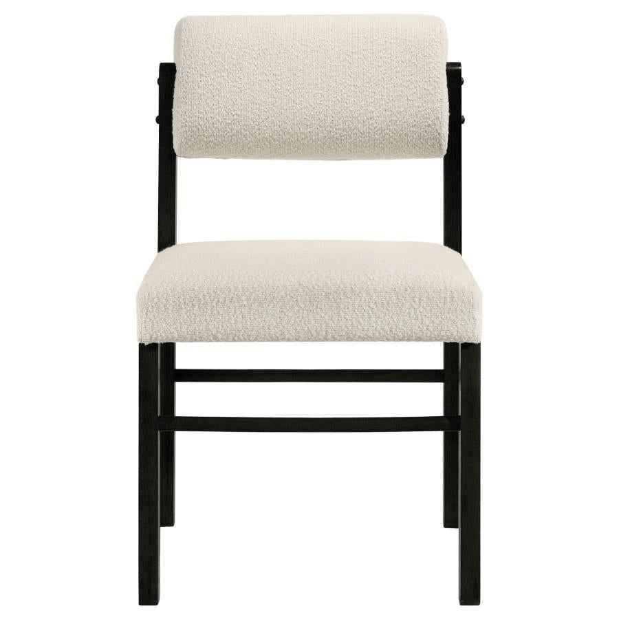 Kehoe Upholstered Dining Side Chair Cream and Black (Set of 2)