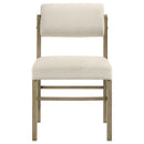 Kehoe Upholstered Dining Side Chair Cream and Natural Oak (Set of 2)