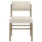 Home & Sleep Outlet - Kehoe Upholstered Dining Side Chair Cream and Natural Oak (Set of 2)